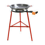 Garcima Tabarca 20" Paella Pan Set with 38,800 BTU Dual-Ring Burner & 30" Reinforced Tripod Stand | Authentic Made in Spain | Serves 14