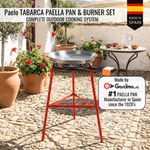 Garcima Tabarca 20" Paella Pan Set with 38,800 BTU Dual-Ring Burner & 30" Reinforced Tripod Stand | Authentic Made in Spain | Serves 14