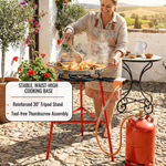 Garcima Tabarca 20" Paella Pan Set with 38,800 BTU Dual-Ring Burner & 30" Reinforced Tripod Stand | Authentic Made in Spain | Serves 14