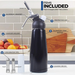 Impeccable Culinary Objects (ICO) Professional Aluminum Cream Whipper, Matte Blue, Matte Orange & Matte Black